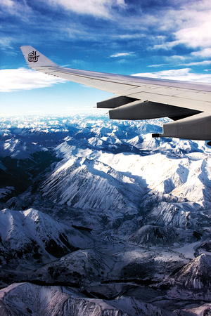 Emirates Flight over the Southern Alps
